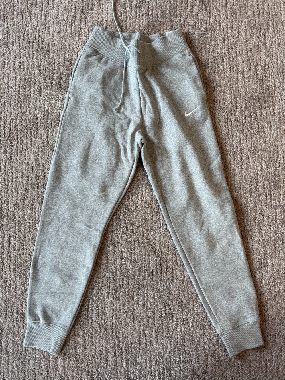 Nike Grey Track Joggers with White Swoosh